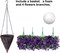 Artificial Fake Flowers Plants Hanging Baskets Outdoor Outside Spring Decor(Purple)